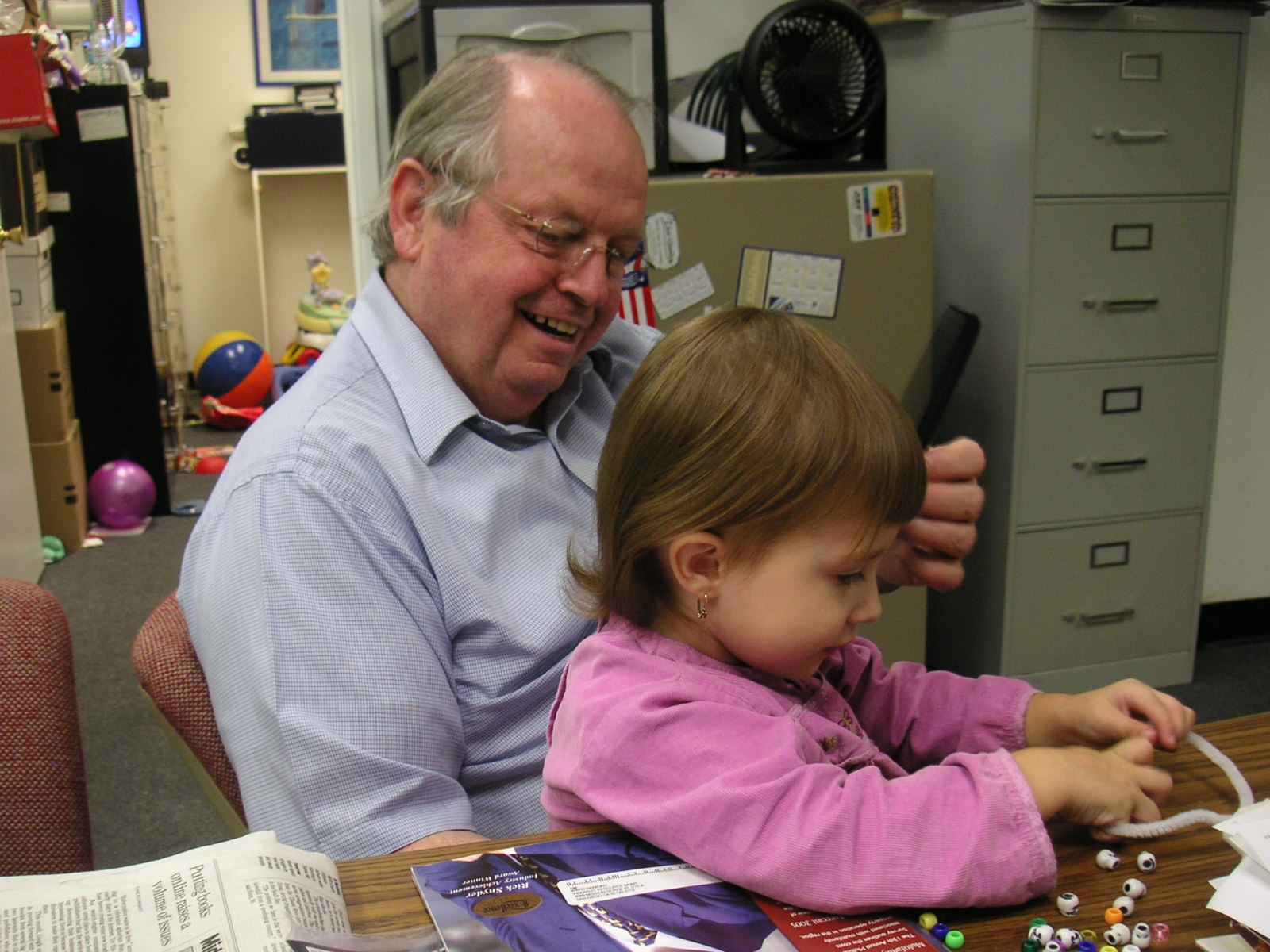 Grandpa Ward between phone calls