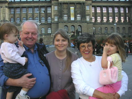 Ward and Norise with grandkids and Hana in Prague.