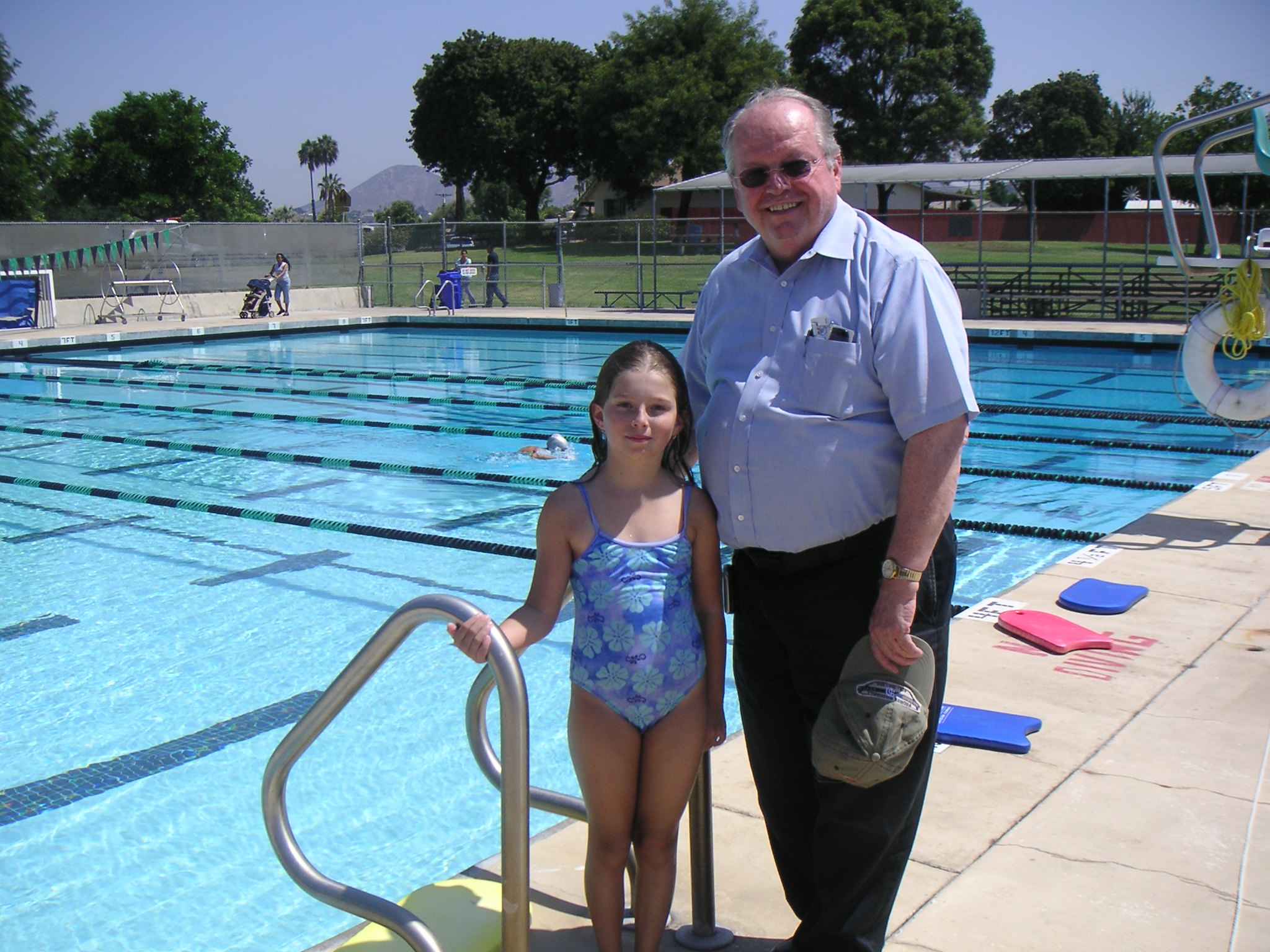 Grandpa and Elsa at the pool