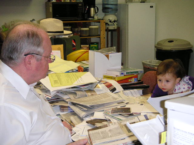 Another toy swallowed up by Grandpa Ward's desk.