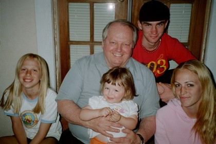 Grandpa Ward with his 4 grandchildren